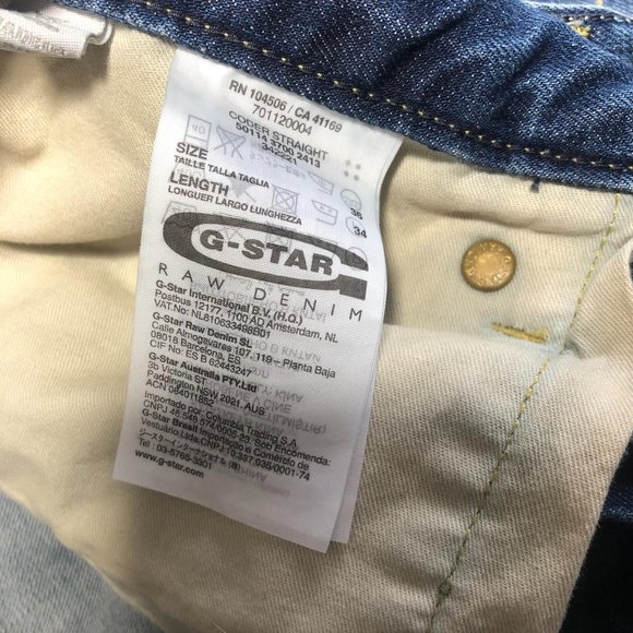 G star Raw 36x34 coder straight jeans distress - Picture 8 of 11